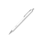 Personalisierbarer Aluminium-Kugelschreiber mit modernem Design und blauer Tinte farbe weiß
