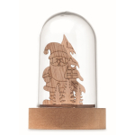 Weihnachtsornament Holz + LED im Glas farbe holzton vierte Ansicht