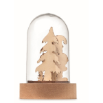 Weihnachtsornament Holz + LED im Glas farbe holzton fünfte Ansicht