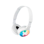 Kabelgebundene Sony-On-Ear-Kopfhörer mit ausgewogenem Klang farbe weiß Ansicht mit Logodruck