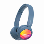 Elegante kabellose Sony-Kopfhörer WH-CH520 farbe blau rechte vordere Winkelansicht