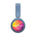 Elegante kabellose Sony-Kopfhörer WH-CH520 farbe blau linke Seitenansicht