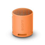 Kabelloser Sony-Lautsprecher SRS-XB100, wasser- und staubdicht farbe orange linke vordere Winkelansicht