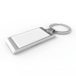 Gebogener Metall-Schlüsselanhänger im modernen Stil mit markantem Design farbe silber