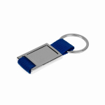 Metall-Schlüsselanhänger mit Textilband im modernen Design farbe blau