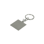 Quadratischer Metall-Schlüsselanhänger mit elegantem, robustem Design farbe silber