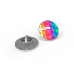 Runder Metall-Pin mit gewölbter Oberfläche und sicherem Verschluss farbe silber