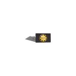 Kleiner ovaler Metall-Pin mit glänzender Oberfläche und Schmetterlingsverschluss