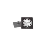 Kleiner quadratischer Metall-Pin mit glänzender Oberfläche und Schmetterlingsverschluss