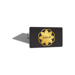 Mittelgroßer quadratischer Metall-Pin mit glänzender Oberfläche und Schmetterlingsverschluss
