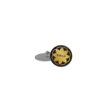 Mittelgroßer quadratischer Metall-Pin mit glänzender Oberfläche und Schmetterlingsverschluss