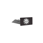 Großer quadratischer Metall-Pin mit glänzender Oberfläche und Schmetterlingsverschluss