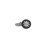 Großer quadratischer Metall-Pin mit glänzender Oberfläche und Schmetterlingsverschluss