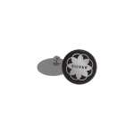 Großer runder Metall-Pin mit glänzendem Finish und Schmetterlingsverschluss farbe silber