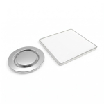 Werbe-Metallpin für Kleidung mit quadratischem Magnetverschluss farbe silber