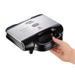 Kontaktgrill mit antihaftbeschichteten Platten und sicherem Verschluss Tefal farbe silber