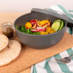 Lunchbox aus Kunststoff und Tritan, in der EU hergestellt, mit luftdichtem Deckel 2 L farbe grau