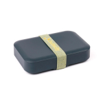 Lunchbox aus recyceltem Kunststoff mit Gummiband, hergestellt in der EU farbe grau
