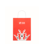 Weihnachts-Geschenktüte Papier klein EU farbe rot Ansicht mit Druckbereich