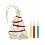 Weihnachtsbaumanhänger Holz zum Ausmalen farbe holzton