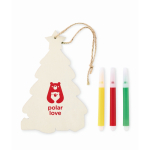 Weihnachtsbaumanhänger Holz zum Ausmalen farbe holzton Hauptansicht dritte Ansicht
