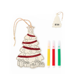Weihnachtsbaumanhänger Holz zum Ausmalen farbe holzton Ansicht mit Druckbereich