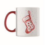 Weihnachts-Keramiktasse mit Henkel 300 ml farbe rot vierte Ansicht
