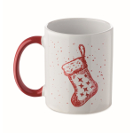 Weihnachts-Keramiktasse mit Henkel 300 ml farbe rot