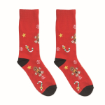 Weihnachtssockenpaar mit Etikett personalisierbar farbe rot zweite Ansicht