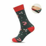 Weihnachtssockenpaar mit Etikett personalisierbar farbe grün