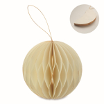 Papierornament Kugel Weihnachten personalisierbar farbe beige
