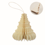 Papieranhänger Weihnachtsbaum personalisierbar farbe beige