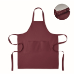 Schürze verstellbar mit Taschen 240 g/m² farbe bordeaux