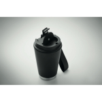 Doppelwand-Becher To-Go RPET-Band 300 ml farbe schwarz achte Ansicht