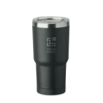 Edelstahlbecher mit Schiebedeckel 500 ml farbe schwarz Ansicht mit Druckbereich