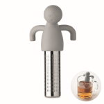 Tee-Infuser Edelstahl mit Silikonfigur farbe grau
