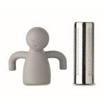Tee-Infuser Edelstahl mit Silikonfigur farbe grau sechste Ansicht