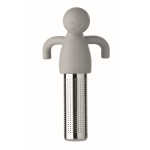 Tee-Infuser Edelstahl mit Silikonfigur farbe grau achte Ansicht