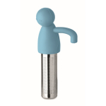 Tee-Infuser Edelstahl mit Silikonfigur farbe hellblau dritte Ansicht