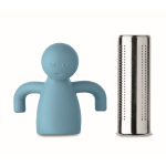 Tee-Infuser Edelstahl mit Silikonfigur farbe hellblau sechste Ansicht