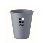 Wiederverwendbarer einwandiger Becher aus Mais, 200 ml farbe mattschwarz Ansicht mit Druckbereich