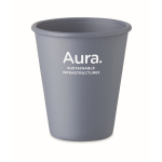 Einwandiger Mehrwegbecher aus Maiskunststoff, 200 ml farbe blaugrau Hauptansicht