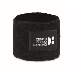 Baumwoll-Poly Schweißband mit Patch personalisierbar farbe schwarz Hauptansicht