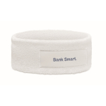 Sport-Stirnband mit Patch personalisierbar farbe weiß Hauptansicht