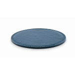 Runder Untersetzer Kunstleder personalisierbar farbe marineblau