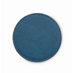 Runder Untersetzer Kunstleder personalisierbar farbe marineblau zweite Ansicht