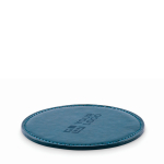 Runder Untersetzer Kunstleder personalisierbar farbe marineblau Ansicht mit Druckbereich