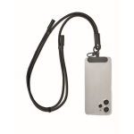 Lanyard für Mobiltelefone mit Lade- und Datenübertragungskabel farbe schwarz zweite Ansicht
