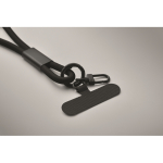 Lanyard für Mobiltelefone mit Lade- und Datenübertragungskabel farbe schwarz fünftes Detailbild