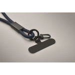 Lanyard für Mobiltelefone mit Lade- und Datenübertragungskabel farbe marineblau fünftes Detailbild